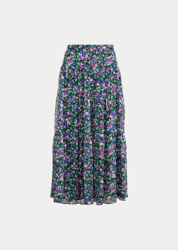 Saia Ralph Lauren Floral Tiered Peasant Mulher 38092-TCUG